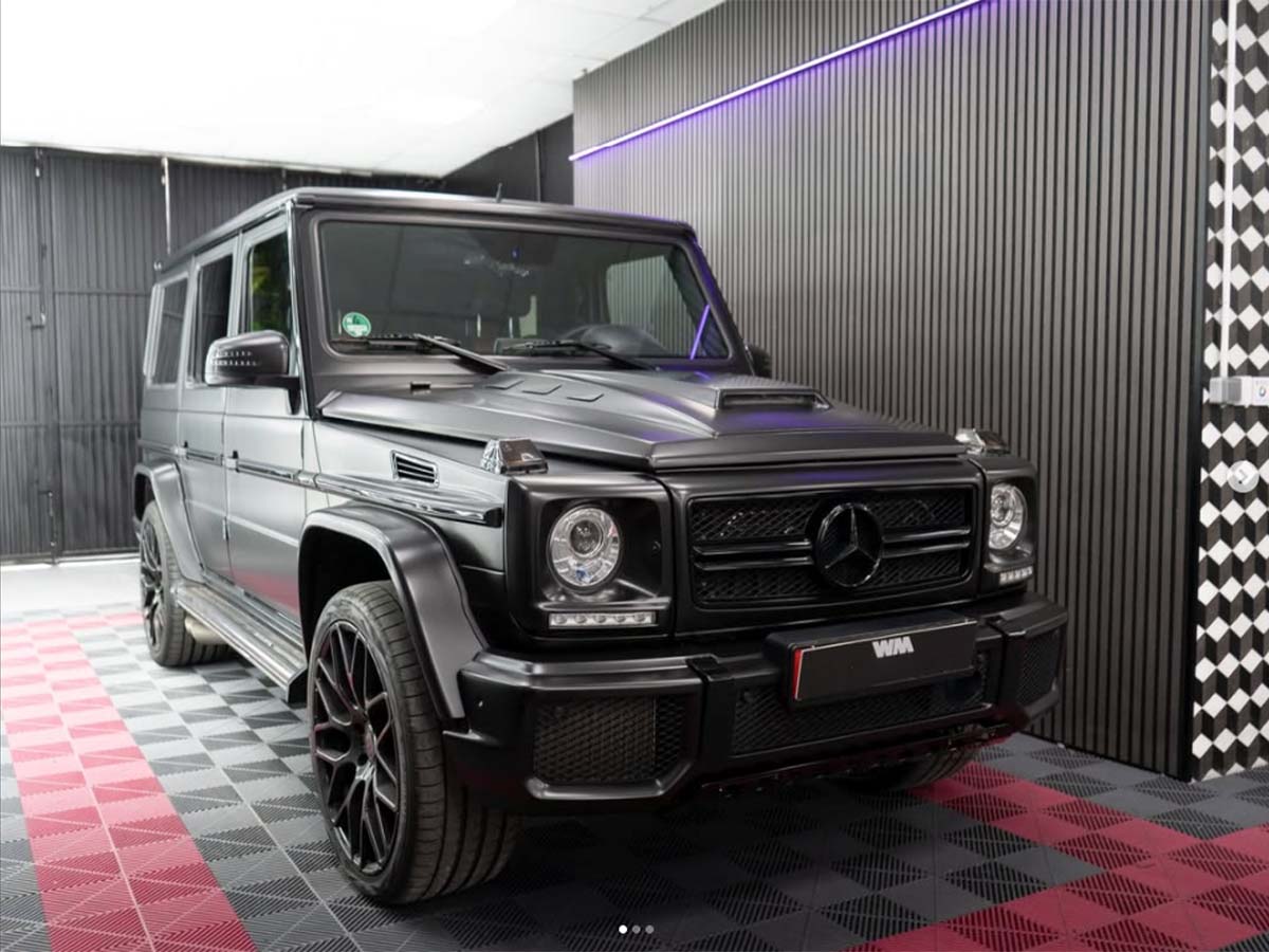 Detalle del acabado de un vinilado Mercedes clase G Valencia