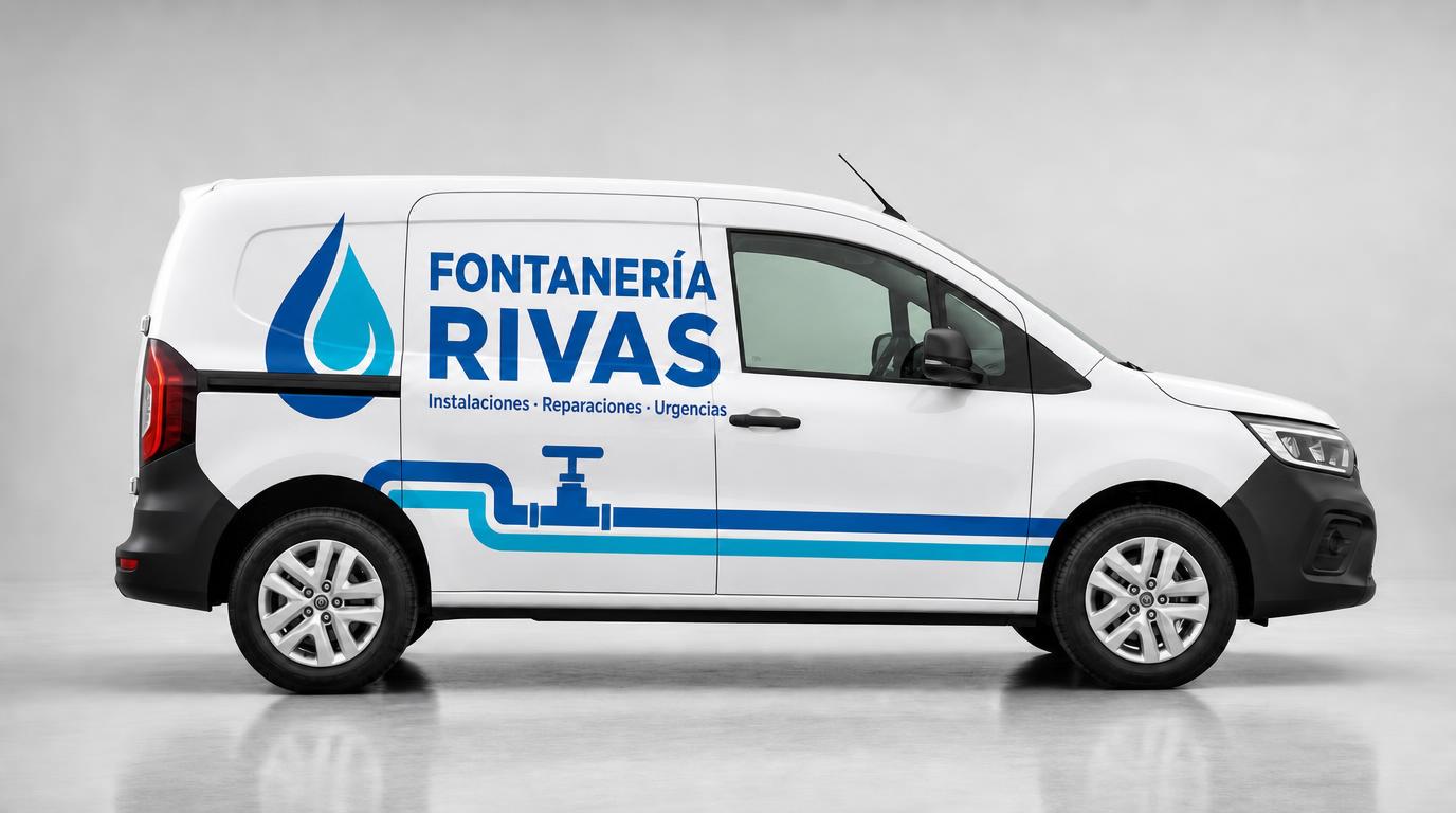 Furgoneta rotulada para una empresa de fontanería
