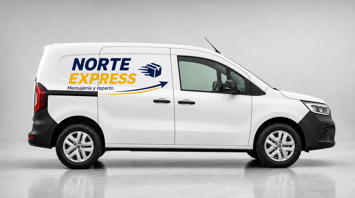 Furgoneta rotulada con vinilo impreso para una empresa de mensajería