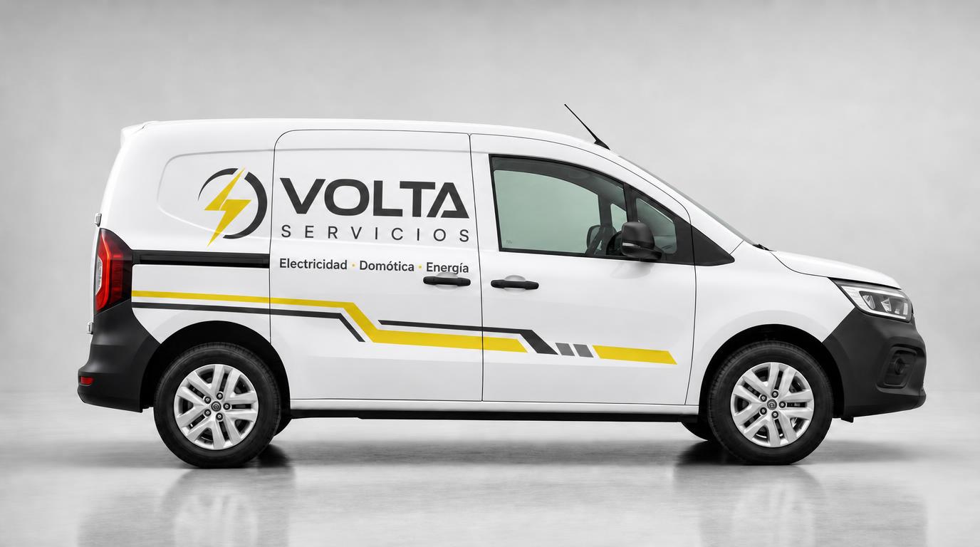 Furgoneta rotulada para una empresa de electricidad